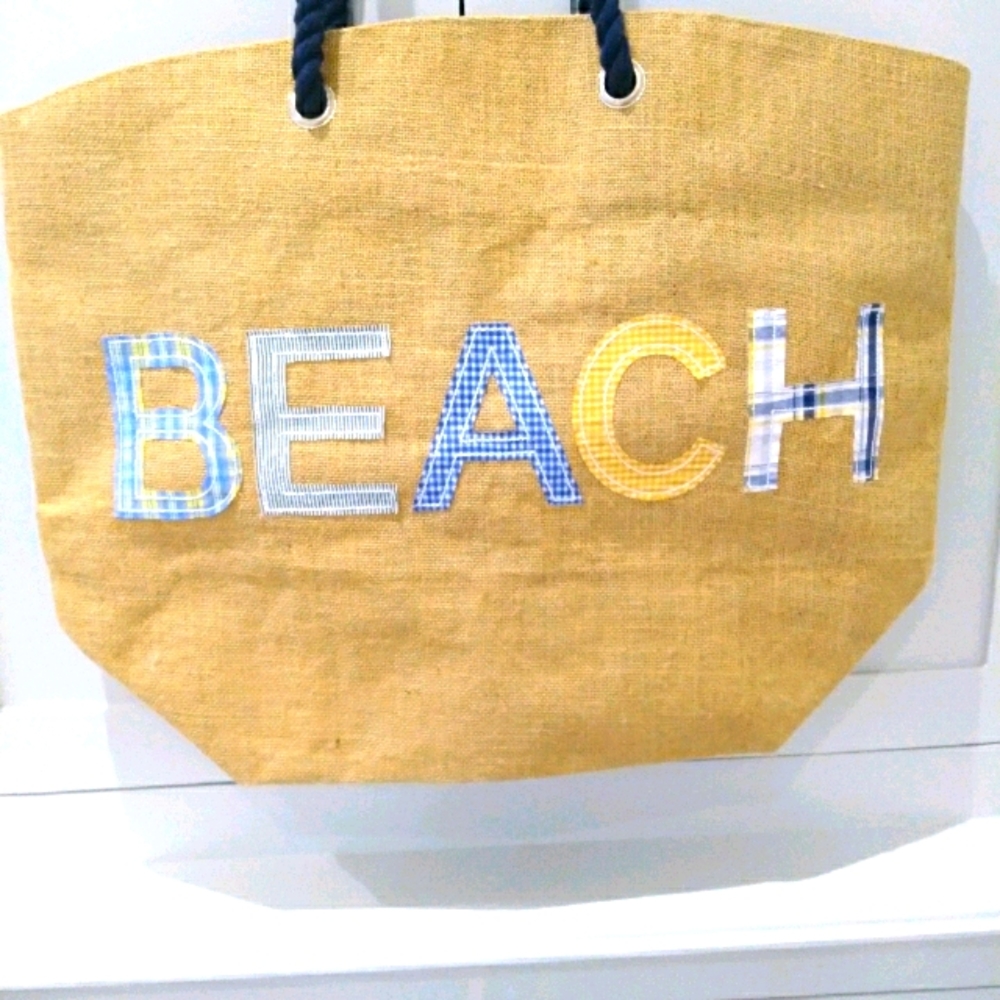 Beautiful lt blue, navy canvas tote!!